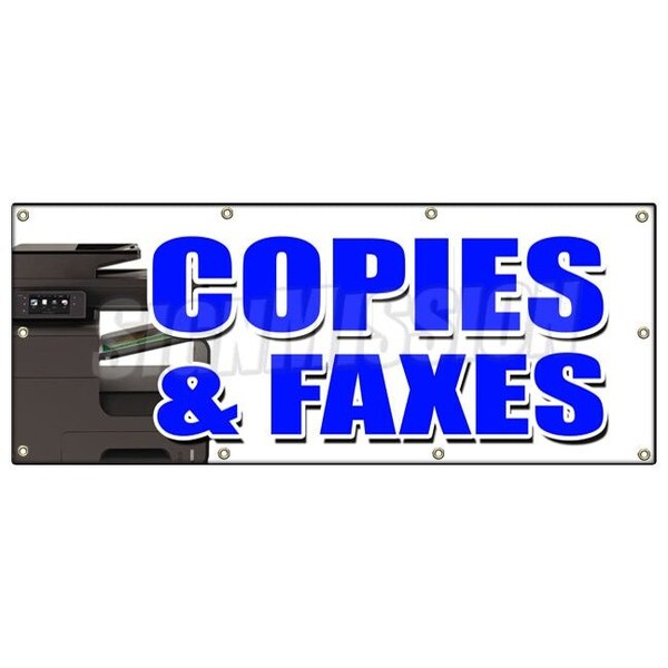 COPIES & FAXES BANNER SIGN office supplies po box copy fax ups usps